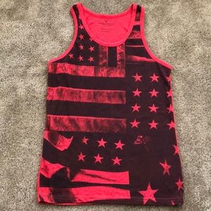 American Eagle American Flag red tank